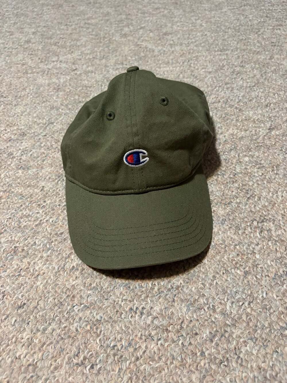 CHAMPION hat olive green adjustable cotton cap